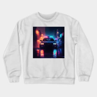 Police Car in the Rain 1 Crewneck Sweatshirt